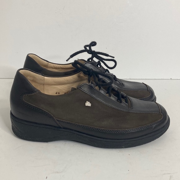 Finn Comfort Shoes Womens UK 4.5 US 7 Brown Black Lace Up Oxford Retro Comfy - Picture 1 of 16